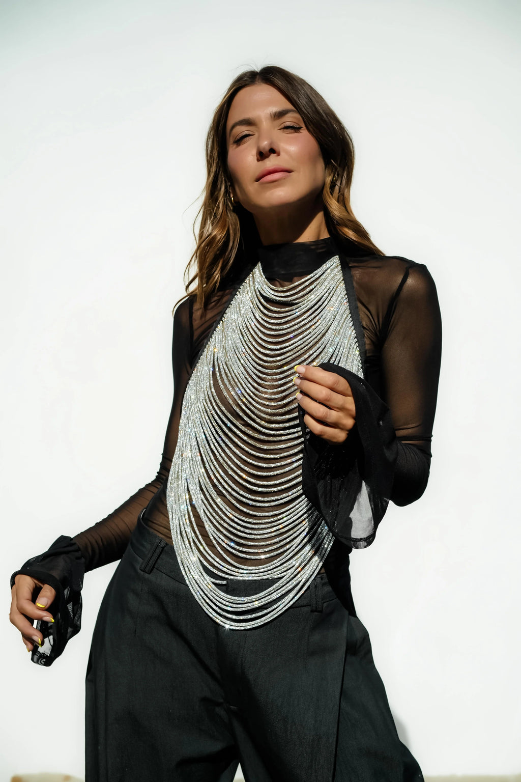 ROCKNOT - Gali Chain Top - Crystal / Black