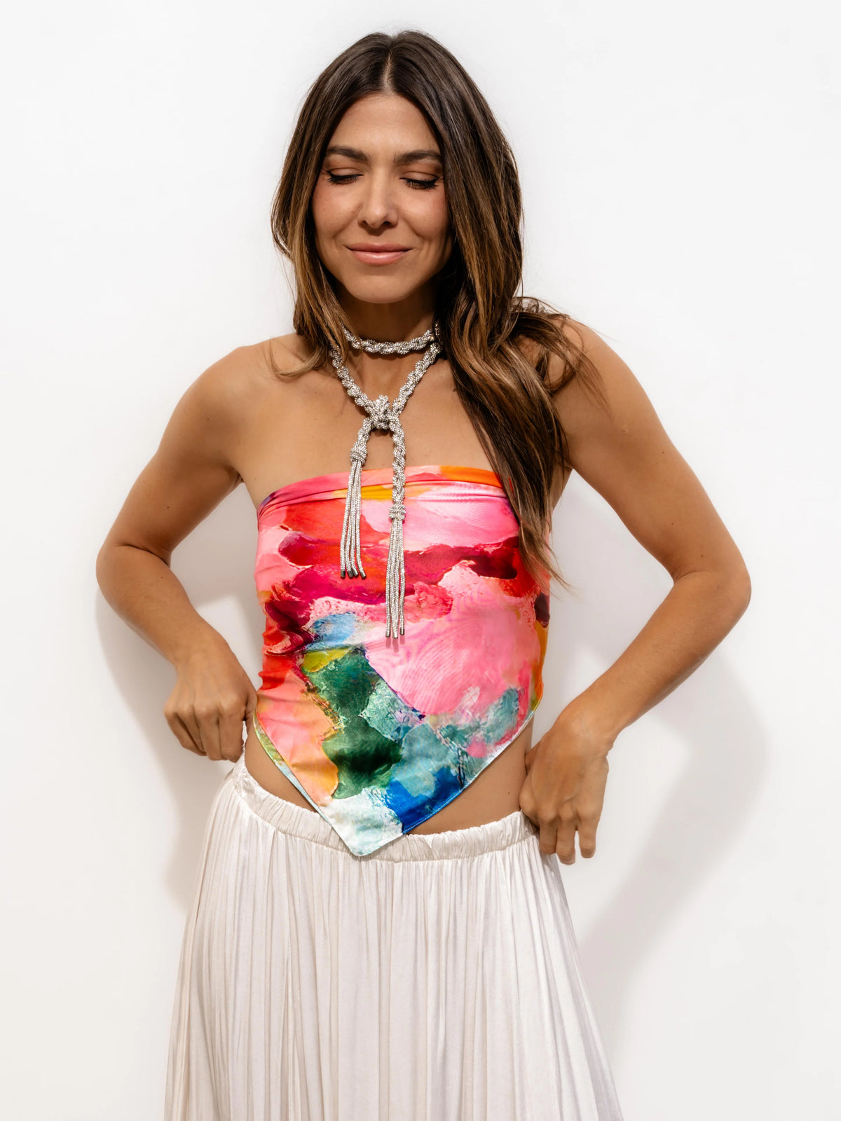 ROCKNOT - ZOE Tassel Necklace - Crystal