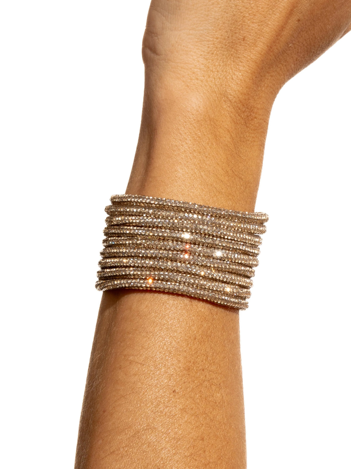 ROCKNOT - Multi Strand Cuff Bracelet 8" - Champagne Bubbles