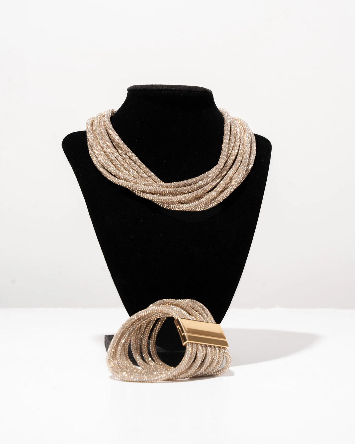 ROCKNOT - Multi Strand Necklace 20" - Champagne Bubbles