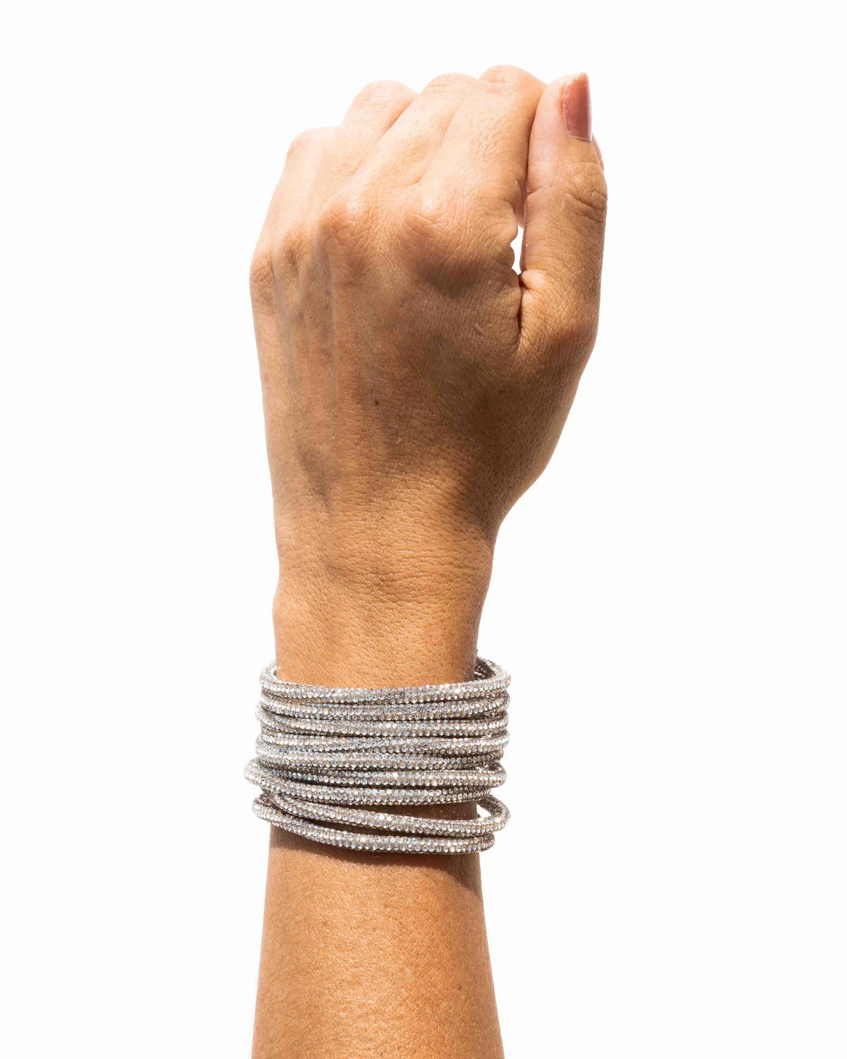 ROCKNOT - Multi Strand Cuff Bracelet 8" - Crystal