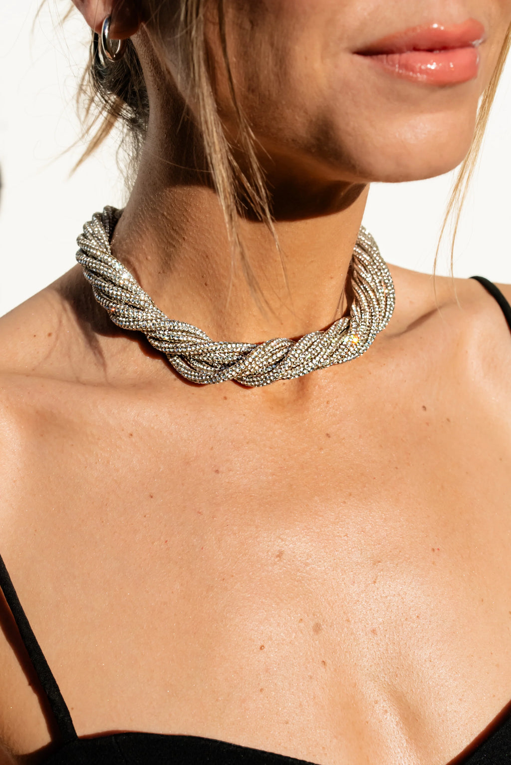 ROCKNOT - Multi Strand Necklace 15.5" - Crystal